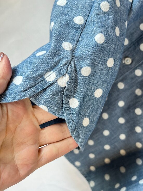 Tommy Hilfiger 100% Cotton Polka Dot Button‑Down – Women’s XXL | Quiet Luxury - Picture 4 of 10